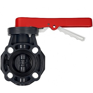 Válvula Borboleta PVC-U Industrial SCH80 PN10 D.75-2 1/2" c/ Alavanca EPDM Aqua Plastic
