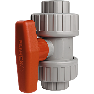 Válvula de Esfera PVC-C PTFE-FPM PN16 D.UNIÃO F/F 1 1/4" SCH80 SOLDA - Aqua Plastic