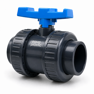 Registro Válvula de Esfera Soldável PVC-U PE-EPDM 50mm PN16 para Água, Piscina e Irrigação Aqua Plastic