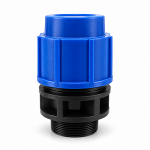 Adaptador Macho PP Compressão 90 mm x 3” PEAD Irrigação - Aqua Plastic