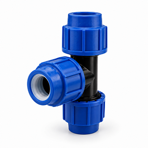 Tê Compressão Igual 40mm PP PEAD Tubo Irrigação | Aqua Plastic