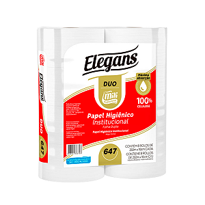 Papel Higiênico Institucional - DUO Elegans - 8x250M - Mili