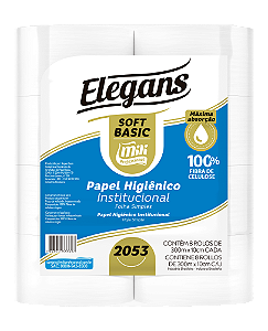 Papel Higiênico Institucional - Elegans Soft Slim - 8x300M - Mili
