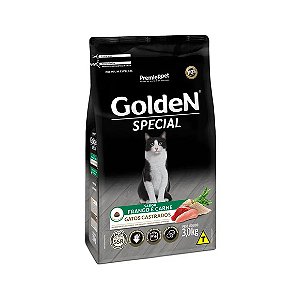 Ração Golden Special Gatos Adultos Castrados Frango e Carne 3 kg