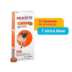 Antipulgas e Carrapatos Bravecto 4,5 a 10 kg para Cães 250mg 1 comprimido