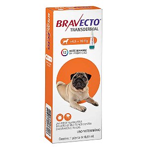 Antipulgas Bravecto Transdermal Cães 4,5 a 10kg 250 mg