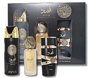 Kit Asad Collection Lattafa – Eau de Parfum 100ml + Hair Mist 50ml + Perfumed Spray 200ml
