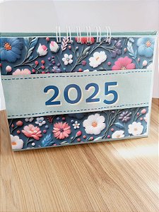 Planner de Mesa - flores bordadas