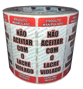 Kit 2 Rolos Etiqueta Lacre Delivery + 2 Rolos Etiqueta Validade Alimentos Anvisa