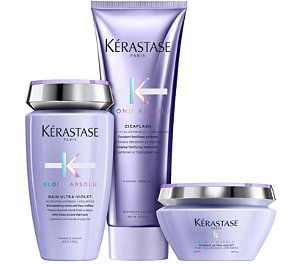 Kit Kérastase Blond Absolu Bain Ultra-violet 250ml + Cicaflash 250ml + Máscara Ultra-violet 200gr