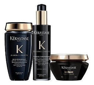 Kit Kérastase Chronologiste Régénérant Shampoo 250ml + Máscara 200gr + Leave-in 150ml