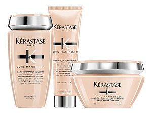 Kit Kérastase Curl Manifesto Shampoo + Máscara Pq + Leave-in