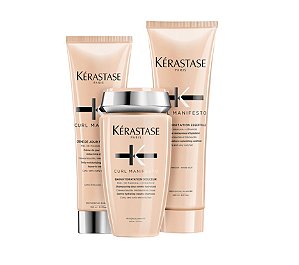 Kit Kérastase Curl Manifesto Shampoo 250ml + Fondant Condicionador 250ml + leave in 150 ml