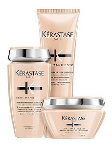Kit Kérastase Curl Manifesto Shampoo + Condic + Máscara Pq