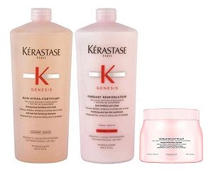 Kit Genesis Hydra Sh 1L + Cond  1L+ Masc gde + Leave-in + Sérum Gde