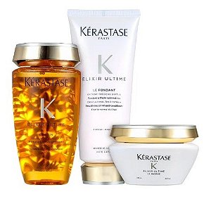 Kit Kérastase Elixir Ultime Shampoo + Condi + Máscara Pq