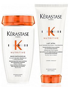 Kit Kérastase Nutritive Bain Satin Riche + Lait Vital Peq