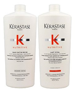 Kit Kérastase Nutritive Satin Riche + Lait Vital 1L