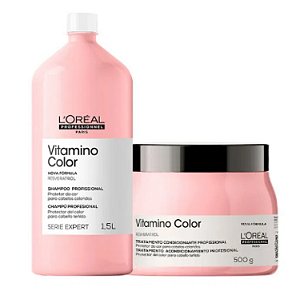 Kit Loréal Vitamino Color Shampoo 1,5L + Máscara 500gr