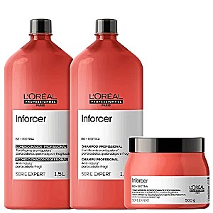 Loreal Kit Inforcer Shampoo+ Cond 1,5L + Mascara 500g