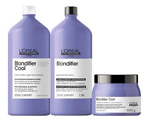 Kit Loréal Blondifier Cool Sh + Cond 1,5L + Masc 500g