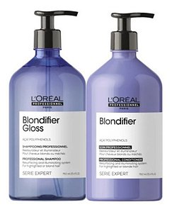 Kit Loréal Blondifier Gloss - Shampoo 750ml + Cond 750ml