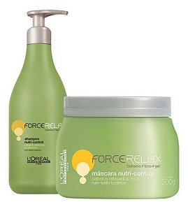 Kit Loréal Force Relax Shampoo 500ml+ Máscara 500g