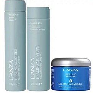 Kit Lanza Healing Moisture Shampoo+ Cond+ Máscara Moi Moi