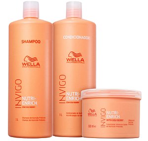 Kit Wella Invigo Nutri-enrich Shampoo + Cond 1l + Masc 500gr