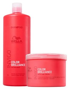 Wella Brilliance Invigo Shampoo 1000ml + Máscara 500g