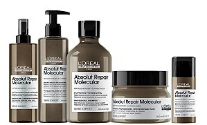 Kit LOréal Molecular Pré-Sh+ Sh+ Sérum+ Máscara+ Leavein pq