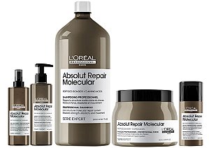 Kit LOréal Molecular Pré-Sh+ Sh+ Sérum+ Másc+ Leave-in gde