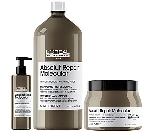 Kit LOreál Molecular Sh 1,5L + Sérum 250ml+ Máscara 500ml