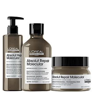 Kit LOréal Molecular Sh 300ml+ Sérum 250ml+ Máscara 250ml
