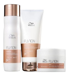 Kit Wella Fusion Shampoo 250ml+ Cond 200ml+ Máscara 150ml
