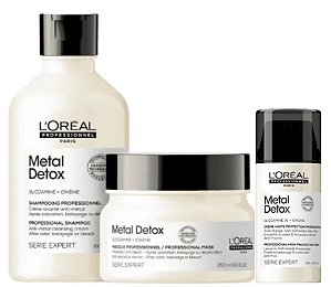 Kit Loréal Metal Detox Sh 300ml+ Másc 250ml+ Leave-in 100ml