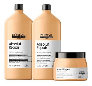 Loréal Kit Gold Quinoa Shampoo + Cond 1,5l + Mas 500 Grosso