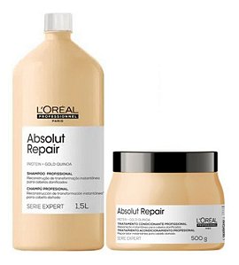 Kit Loréal Absolut Repair Shampoo 1,5L + Máscara 500gr