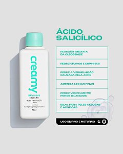 Creamy Ácido Salicílico 2% Tônico Antioleosidade e Acne 90ml