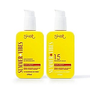 Kit Skelt Protetor Solar FPS15+ Acelerador de Bronzer 170ml