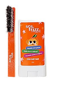 Kit SOS Frizz Stick Baby Hair Cera 13g+ Escova Finalizadora
