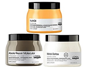 Kit Loréal Cronograma Molecular+ Metal Detox+ Nutrioil gd
