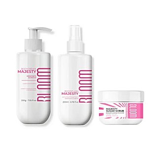 Kit Bloom Majesty Body Splash+ Body Cream+ Esfoliante 200g
