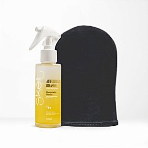 Kit Skelt Autobronzeador Bifásico 120ml+ Luva Aplicadora