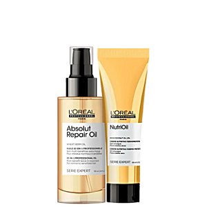 Kit Loréal Absolut Repair Óleo 10in1 90ml+ Nutrioil Leavein