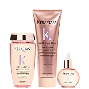 Kit Kérastase Gloss Absolu Shampoo+ Condicion pq+ Óleo 45ml