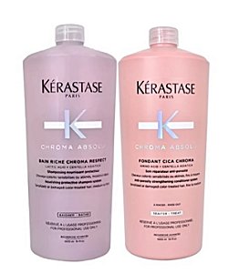 Kit Kérastase Chroma Absolu Riche Shampoo+ Condicionador 1L
