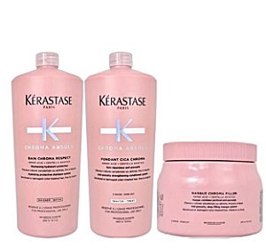Kit Kérastase Chroma Absolu Shampoo+ Cond 1L + Máscara 500g