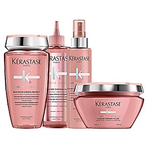 Kit Kérastase Chroma Absolu Shamp Riche+ Másc+ Sérum+ Fluido