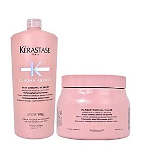 Kit Kérastase Chroma Absolu Respect Shampoo 1L+ Máscara 500g